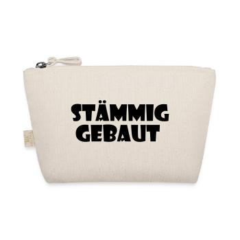 Stämmig gebaut - Schriftzug - Bio-Täschchen - Natur - Vorne