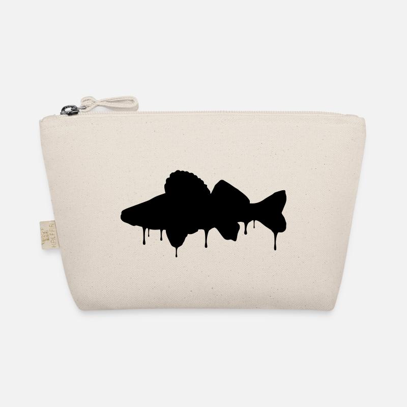 Zander Graffiti black - Anglershirt - Bio-Täschchen - Natur