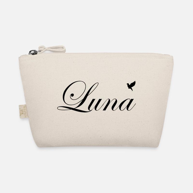 Luna schöner Name Black - Bio-Täschchen - Natur
