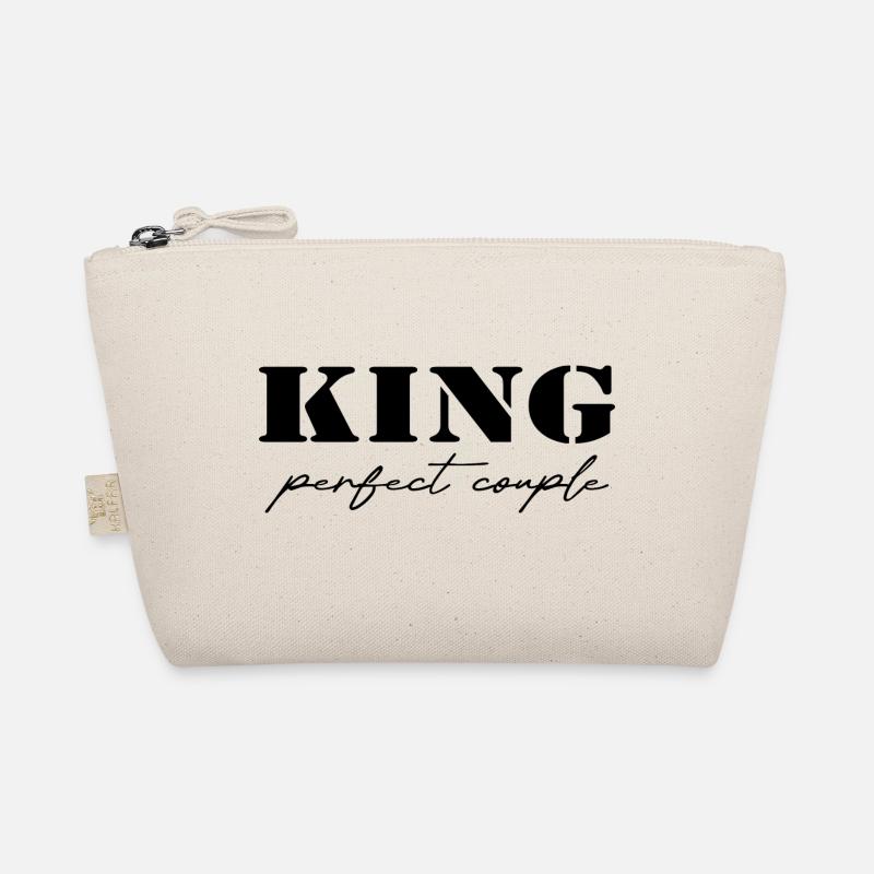 King and Queen King Geschenk black Bio-Täschchen
