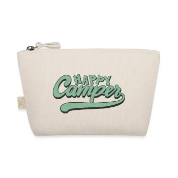 Camping Spruch Happy Camper Shirt Hoodie - Bio-Täschchen - Natur - Vorne