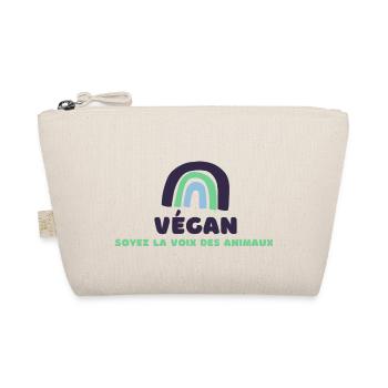 "Soyez végan, soyez la voix des animaux" - Trousse biologique - nature - Devant