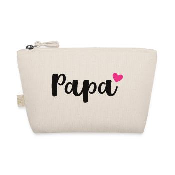Papa Herz - Geschenkidee - Vatertag Geburtstag - Bio-Täschchen - Natur - Vorne