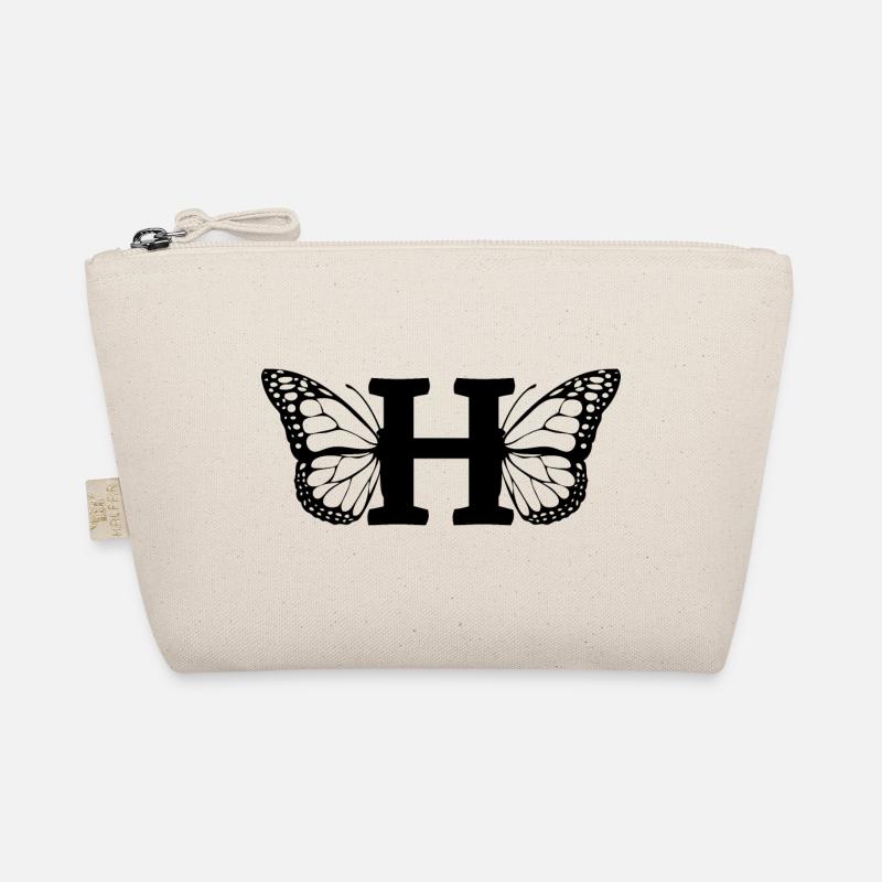 letter H butterfly Organic Pouch