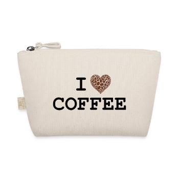 J’adore le café - design avec cœur en grains de café - Trousse biologique - nature - Devant