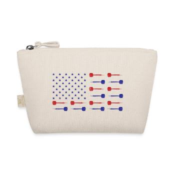 USA Graphic Dart Player Darts Dartboard Bullseye T - Organic Pouch - nature - Front