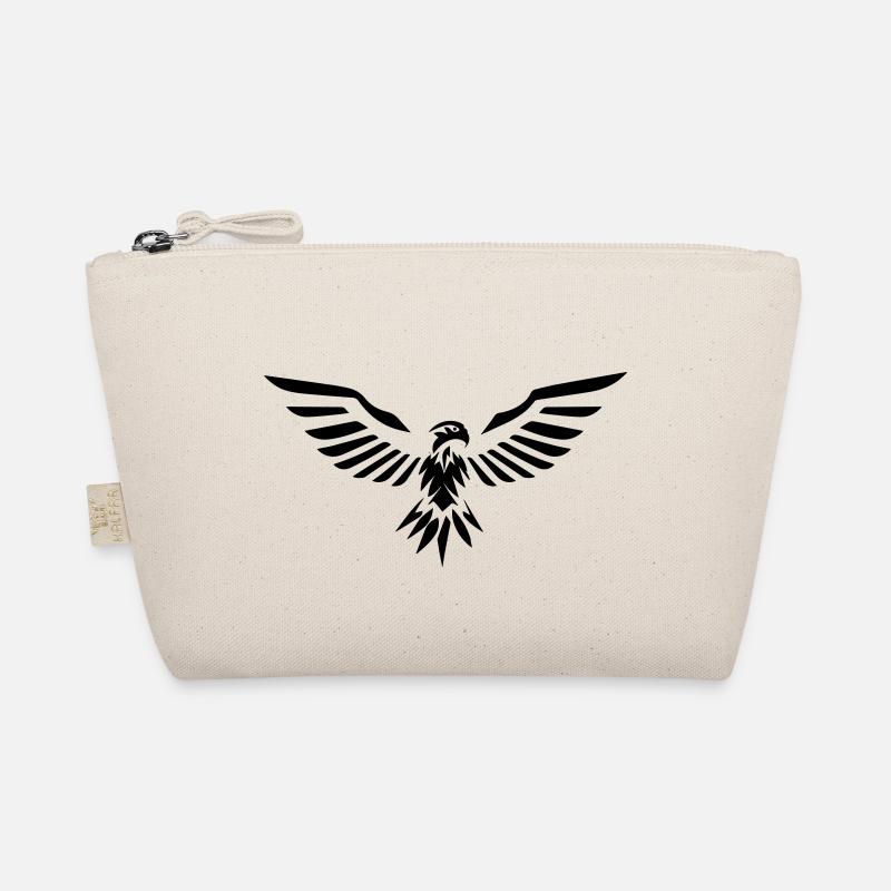 stylized eagle opening its wings in front Organic Pouch
