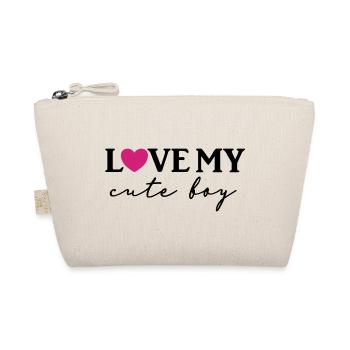 Love my cute boy - Bio-Täschchen - Natur - Vorne