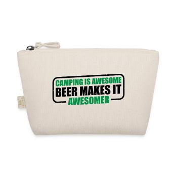 Camping is awesome, beer makes it awesomer 3 - Organic Pouch - nature - Front