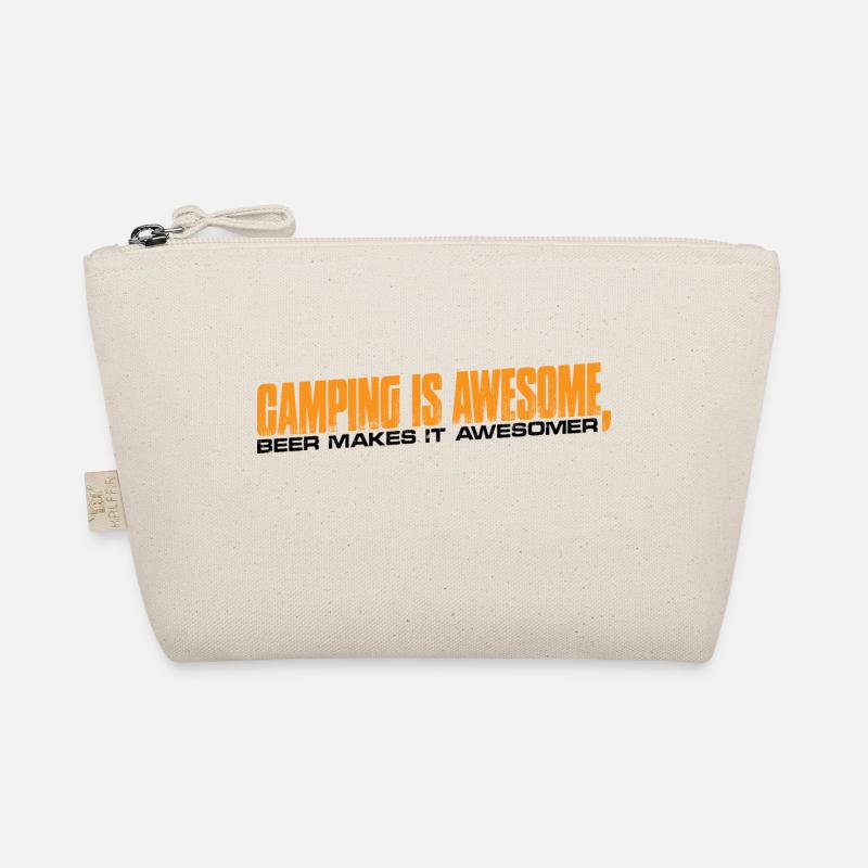 Camping is awesome, beer makes it awesomer 4 Organic Pouch