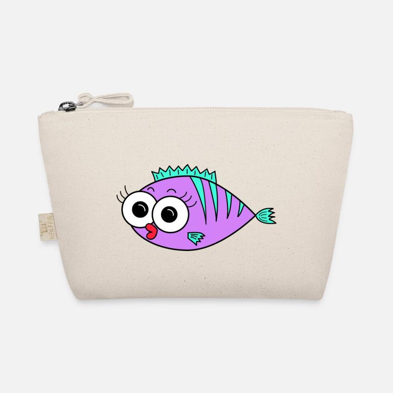 Fisch Lila - Bio-Täschchen - Natur