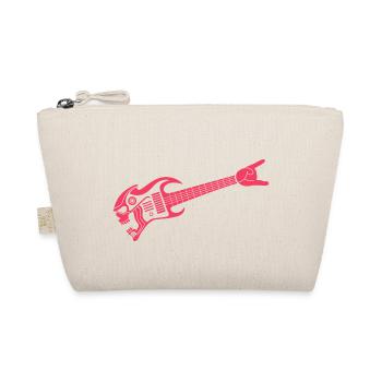Gitarre Rot Logo - Bio-Täschchen - Natur - Vorne
