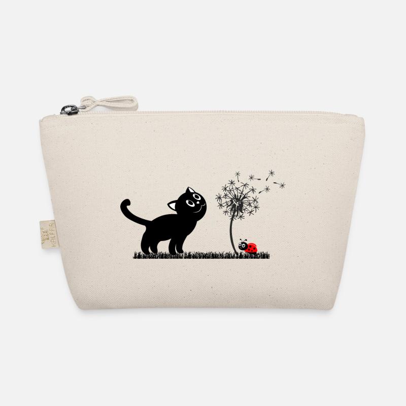 Spring design - cat, dandelion, ladybug Organic Pouch