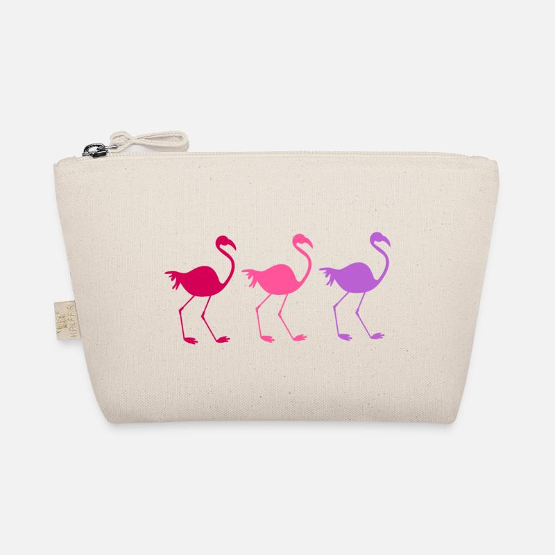 Three colorful flamingos Organic Pouch