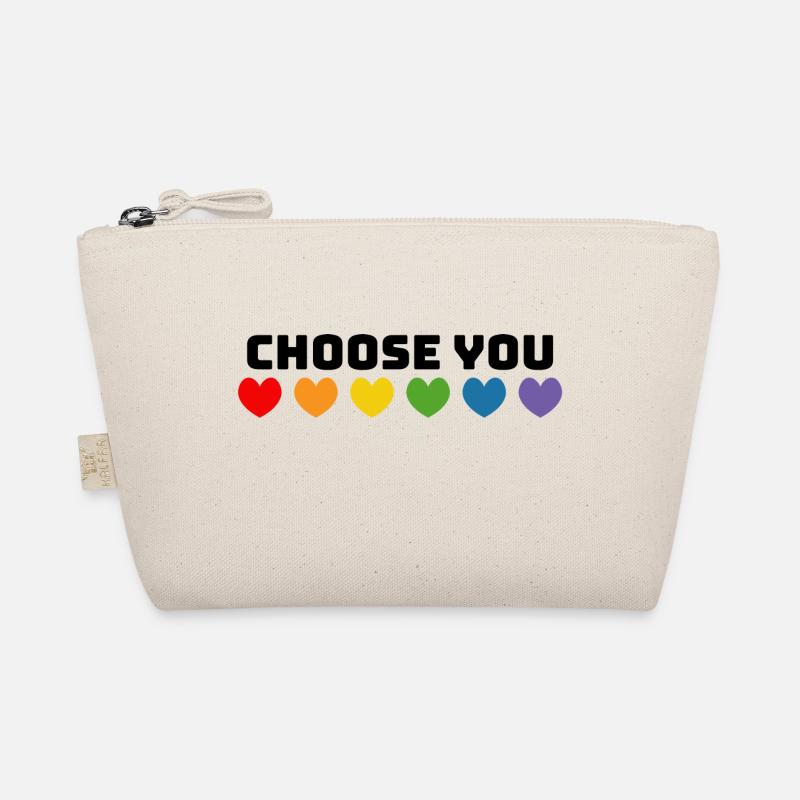Regenbogenherzchen choose you schwarz Bio-Täschchen
