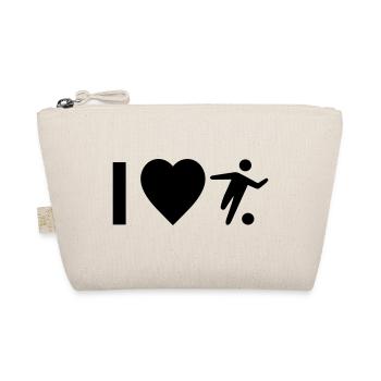 Cool "I Love Football" design for him and her - Organic Pouch - nature - Front
