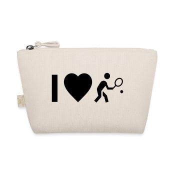 Cool "I Love Tennis" design for him and her - Organic Pouch - nature - Front