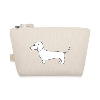 Cute dachshund fine line art on white - Organic Pouch - nature - Front