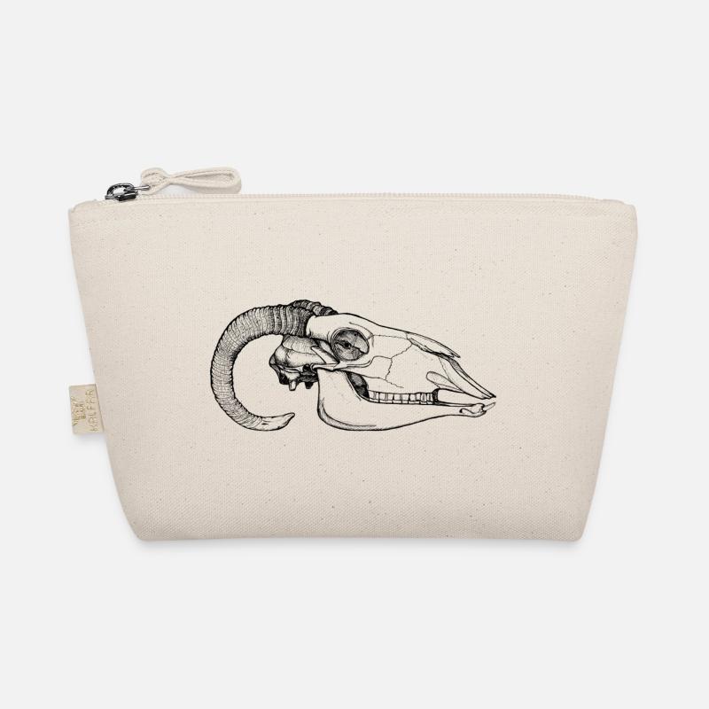 Ram Skull - Organic Pouch - nature