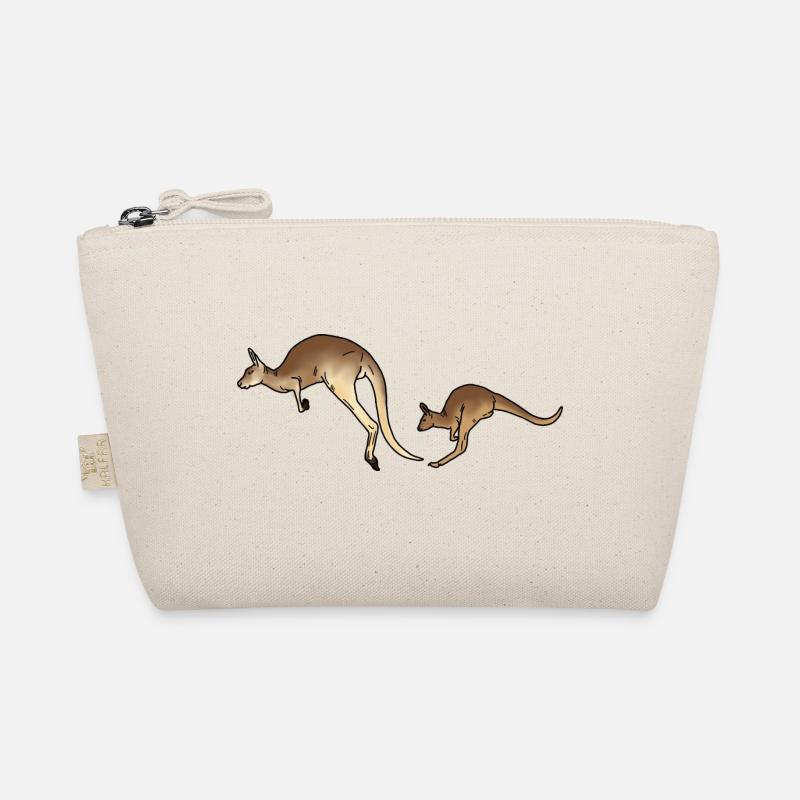 Känguru Mutter und Kind farbig Bio-Täschchen