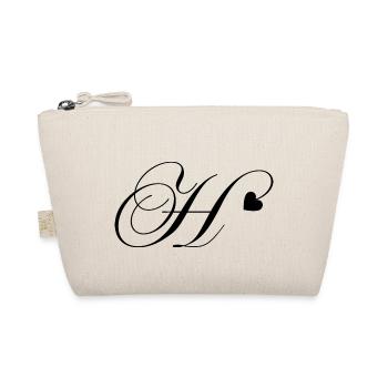 Letter h heart calligraphy - Organic Pouch - nature - Front