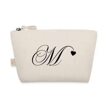 Letter m calligraphy heart - Organic Pouch - nature - Front