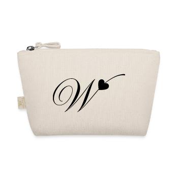 Letter w heart calligraphy - Organic Pouch - nature - Front