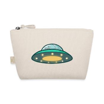 hugadino dinosaur UFO, cute dinosaur - Organic Pouch - nature - Front