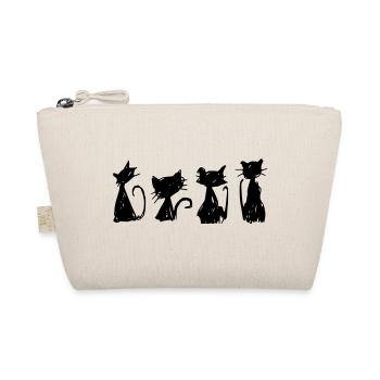 chats noirs croquis silhouettes dessin main libre - Trousse biologique - nature - Devant
