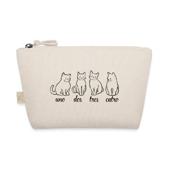 Uno dos Tres Catro Fun Cat Spanish Cats Design - Organic Pouch - nature - Front