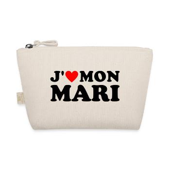 J' aime mon mari cadeau femme mariée coeur rouge - Trousse biologique - nature - Devant