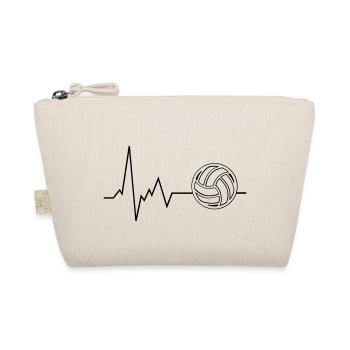 Herzschlag Volleyball EKG - Bio-Täschchen - Natur - Vorne
