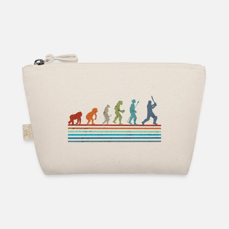 Retro vintage cricket evolution Organic Pouch