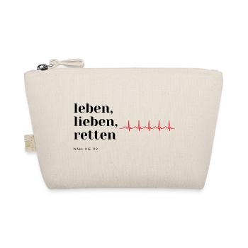 leben, lieben, retten mit EKG Linie - Bio-Täschchen - Natur - Vorne