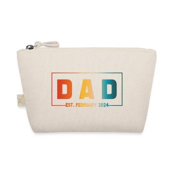 Dad Est. February 2024 Expect Baby 2024 Dad Retro - Organic Pouch - nature - Front