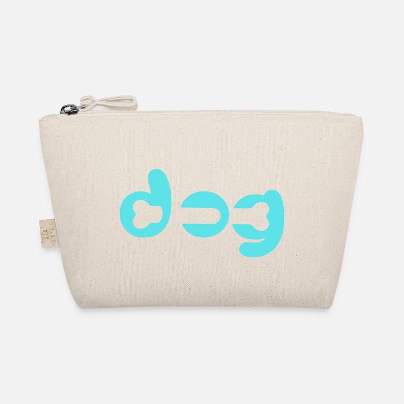 Schriftzug mit Knochen / Hund / Dog / Geschenk - Bio-Täschchen - Natur