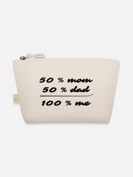 50% mom, 50% dad, 100% me - Organic Pouch - nature - Front