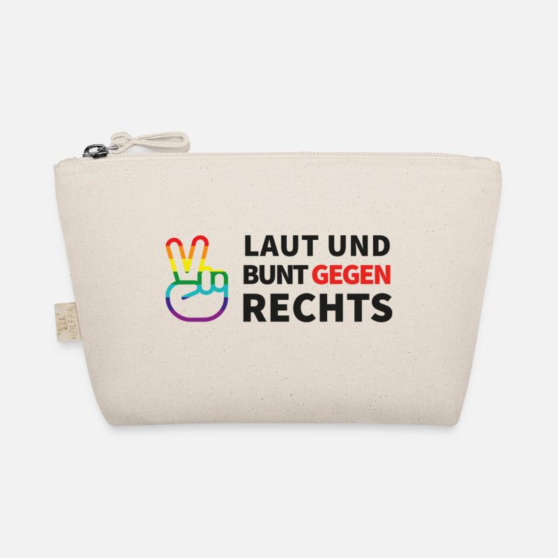 Laut und bunt gegen rechts - Bio-Täschchen - Natur