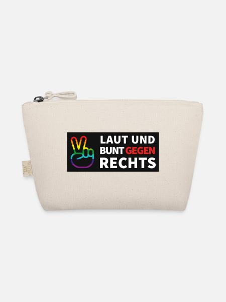 Laut und bunt gegen rechts - Bio-Täschchen - Natur