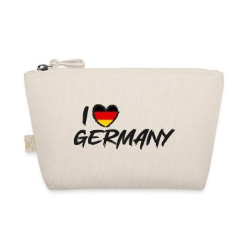 I Love Germany Deutschlandflagge Herz - Bio-Täschchen - Natur - Vorne