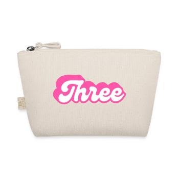 Three birthday - 3e anniversaire rétro rose - Trousse biologique - nature - Devant