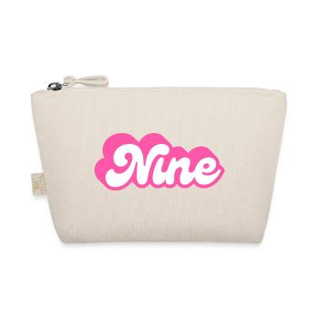 Neun Geburtstag - 9. Geburtstag Retro Pink - Bio-Täschchen - Natur - Vorne