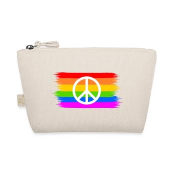 Peace sign on LGBT rainbow banner - Organic Pouch - nature - Front