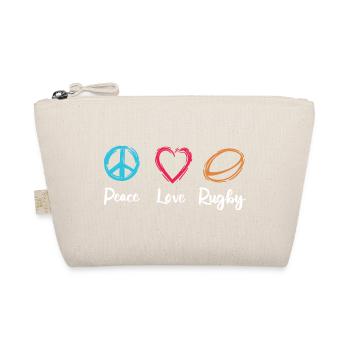 Peace Love Rugby - Organic Pouch - nature - Front