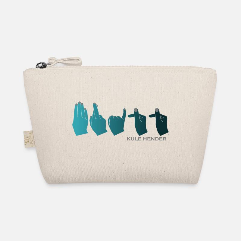 Hand alphabet Britt petrol gradient - Organic Pouch - nature