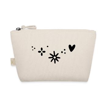 Heart Star Pattern - Organic Pouch - nature - Front