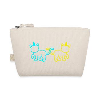 Einhörner Katzen Retro Vintage 80er 90er Katze - Bio-Täschchen - Natur - Vorne