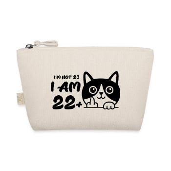 Je n’ai pas 23 ans, j’en ai 22 plus 1 doigt d’honneur Cat Flip - Trousse biologique - nature - Devant