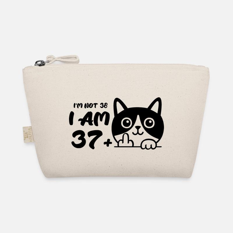 Ich bin nicht 38, ich bin 37 plus 1 Mittelfinger Katze Flip Bio-Täschchen