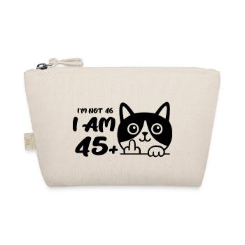 Ich bin nicht 46, ich bin 45 plus 1 Mittelfinger Katze Flip - Bio-Täschchen - Natur - Vorne